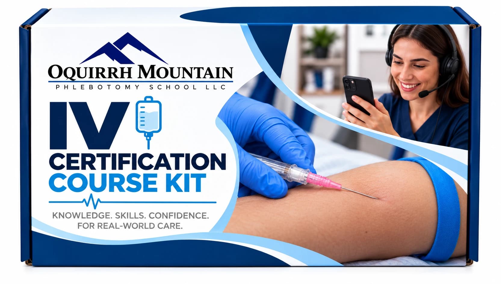 The 1 on 1 IV course kit box, shipped to your door